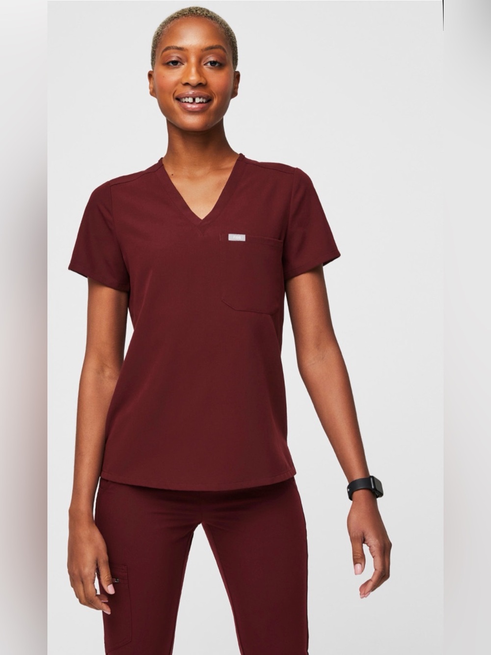 Figs Wine Burgundy Scrub Set